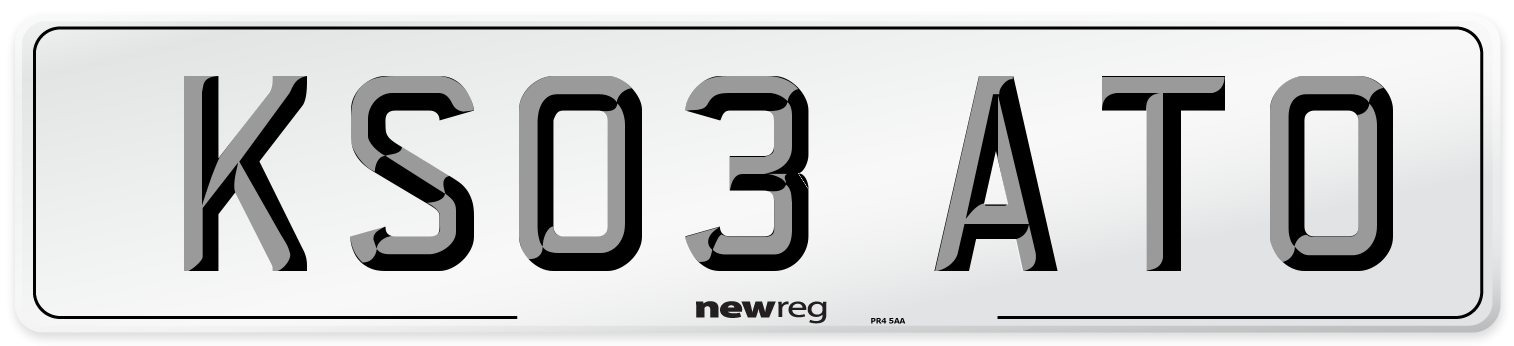 KS03 ATO Number Plate from New Reg